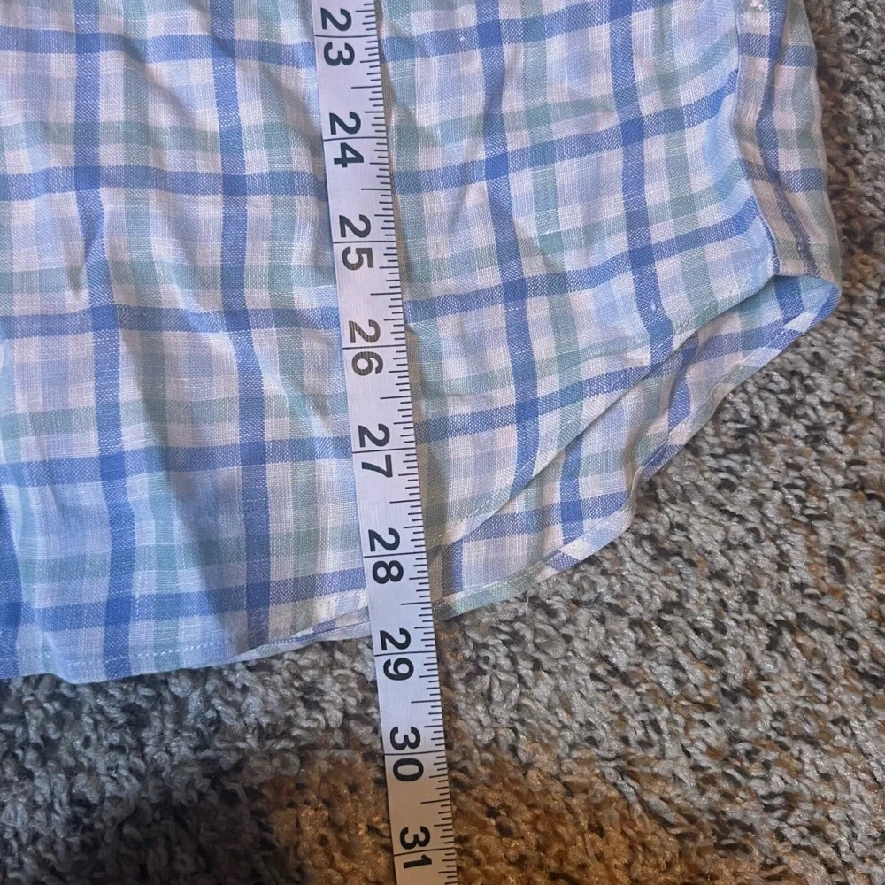 J. Crew Irish Linen Button Down Plaid Shirt‎ Long Sleeve Casual Small